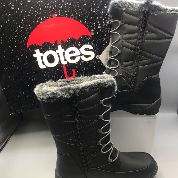 Totes Women’s Waterproof Snow/rain Mid calf Boots - Picture 2 of 8